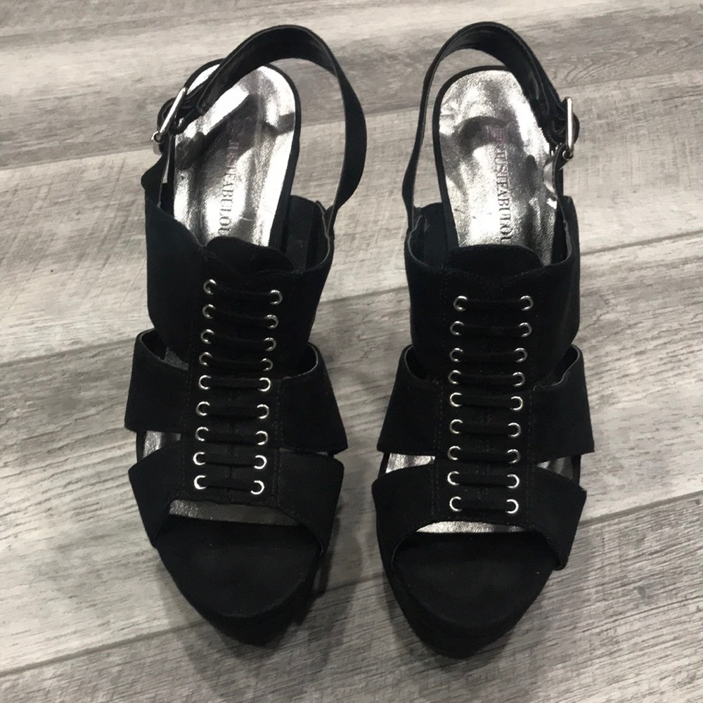 Lace Up Look Style Heel